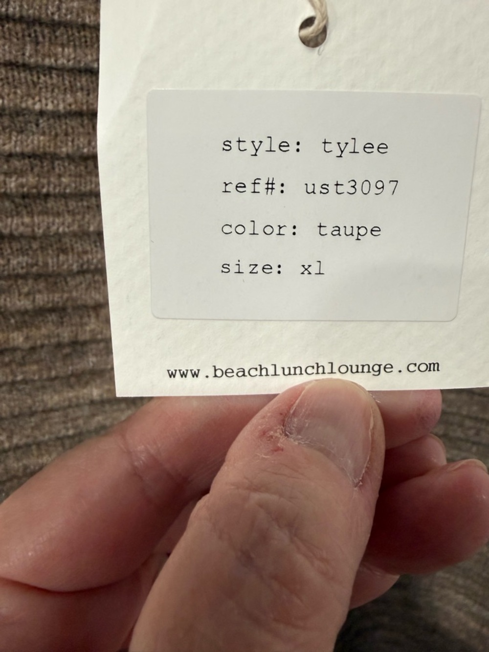 NWT beach lunch lounge Ribbed Mock Neck Sweater in Brown - Picture 4 of 9